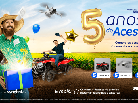 Em comemoração aos 5 anos da marca Acessa Agro, os clientes participarão de dezenas de sorteios