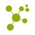 Moléculas verdes conectadas, estilo gráfico