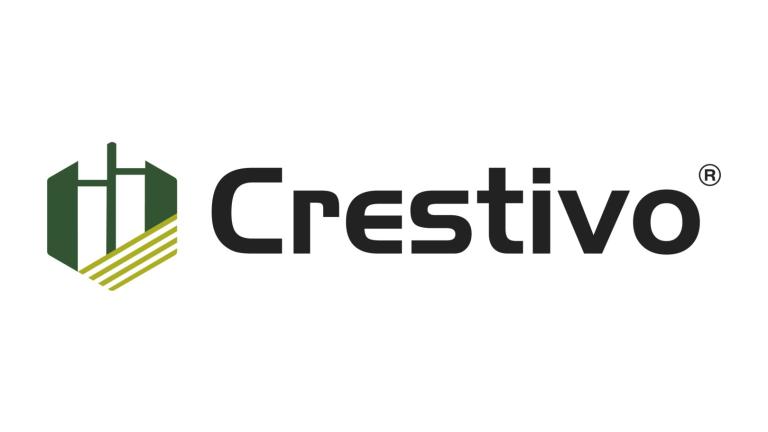 Logotipo da Crestivo com ícone verde e amarelo à esquerda